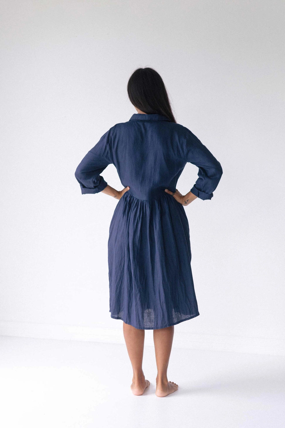 Becky French Linen Dress Prussian Blue