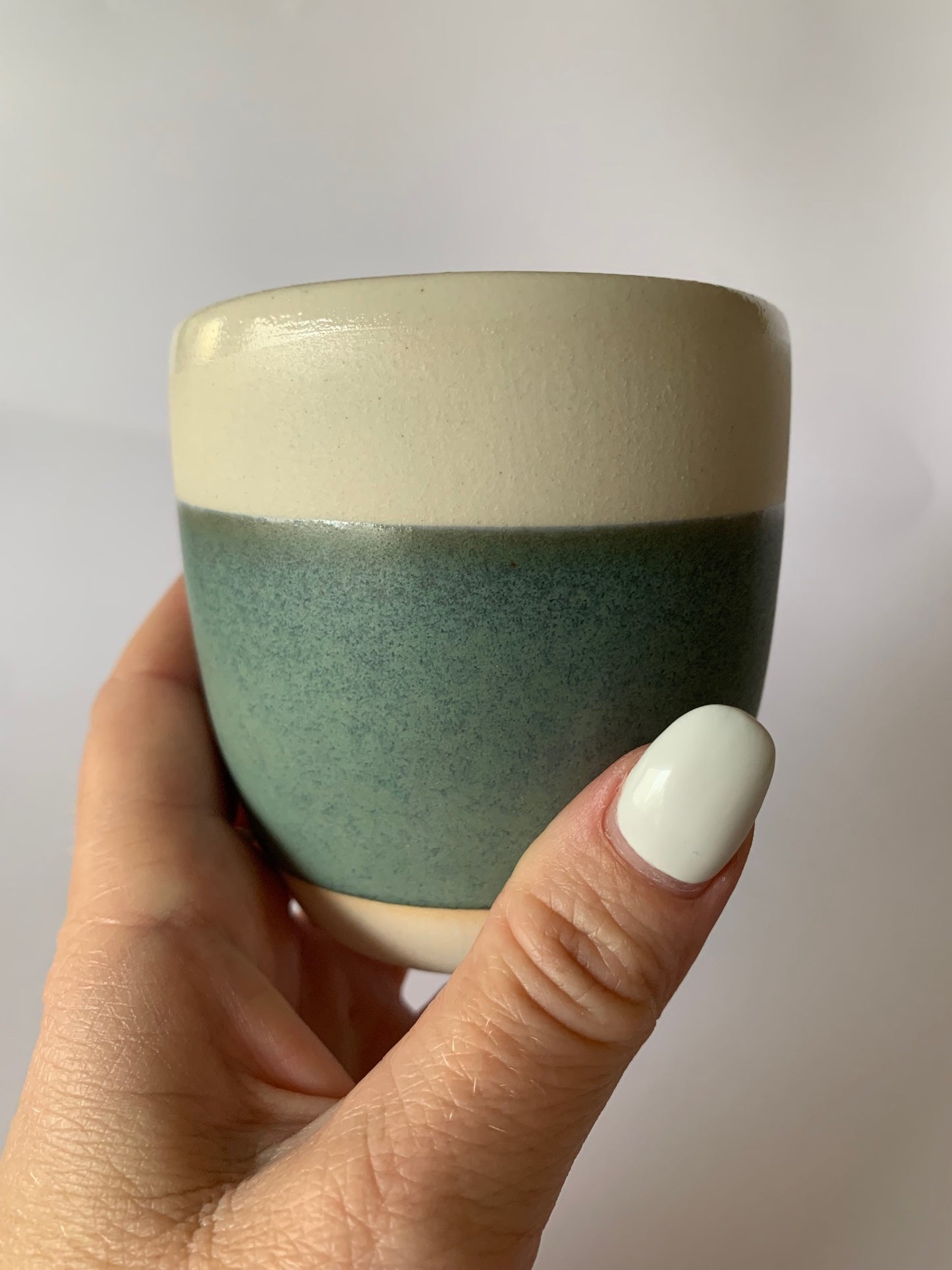 Hand Thrown Ceramic Coffee Cup Bluegum 6oz & 8oz