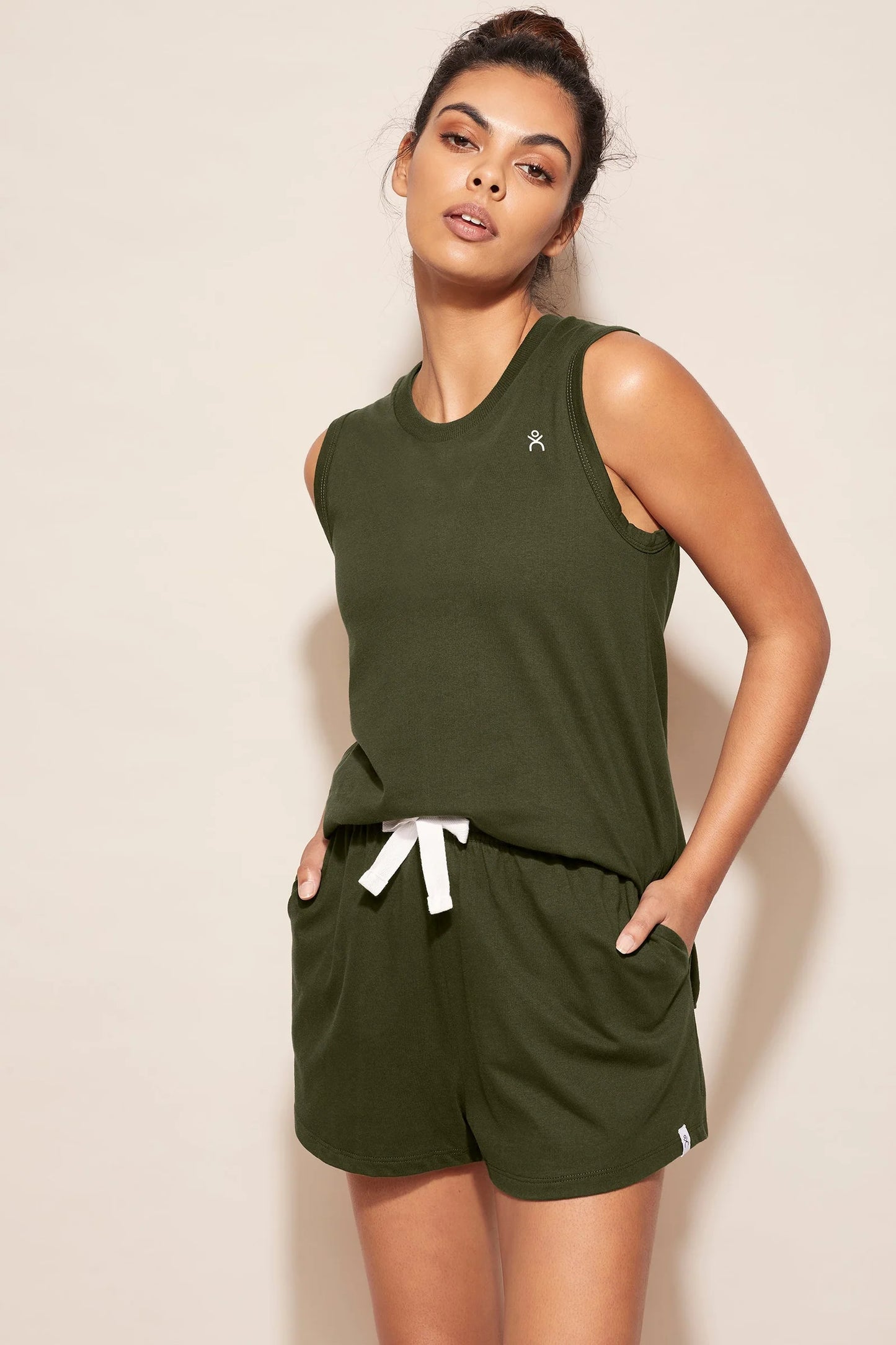 D K Active Millie Cotton Short Khaki FINAL SALE