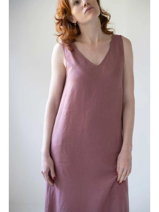 .Lazybones Ziggy Woodrose French Linen  Shift Dress