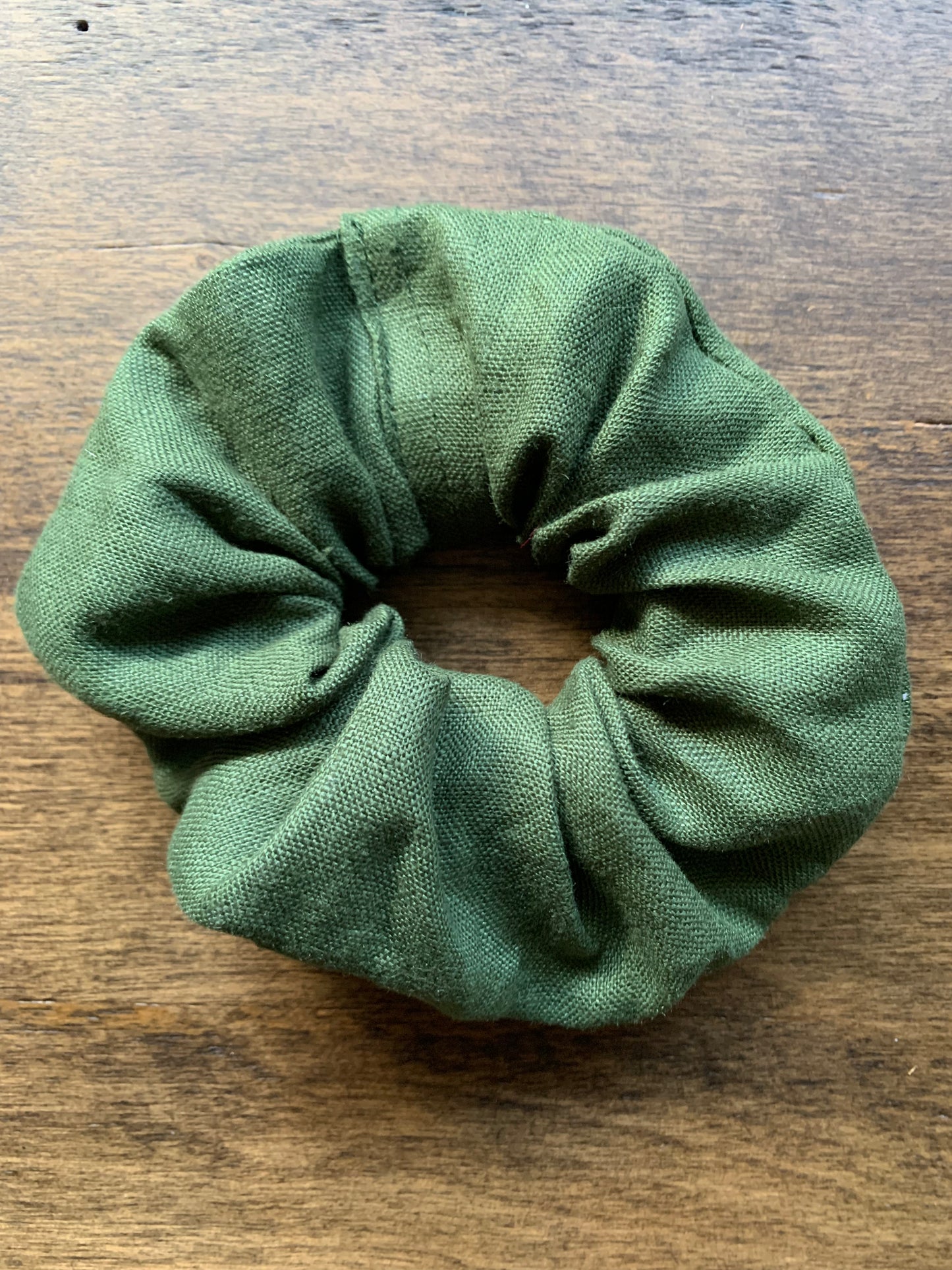 Scrunchie Linen Dark Olive
