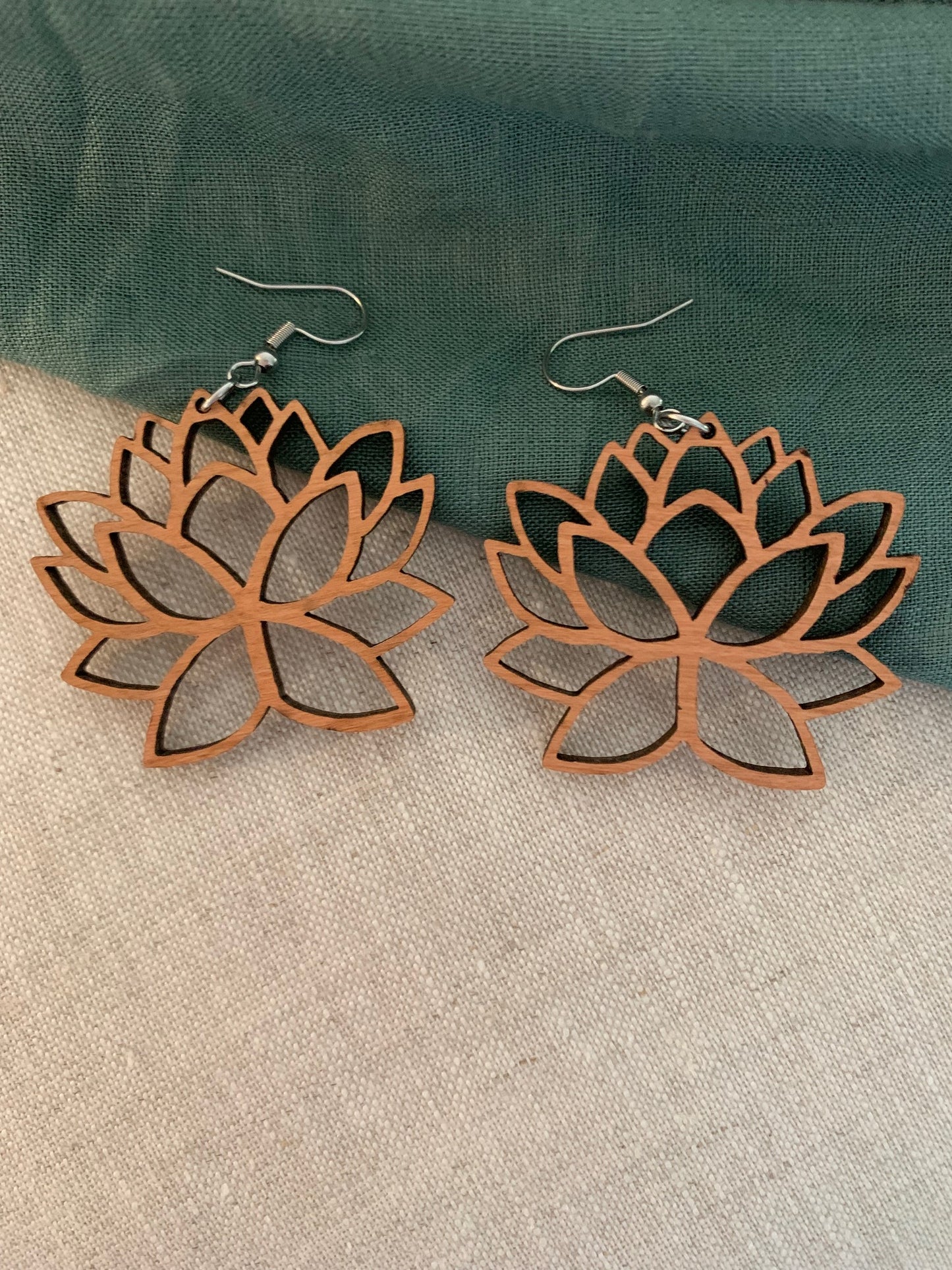 Wooden Lotus Flower Hook Dangle
