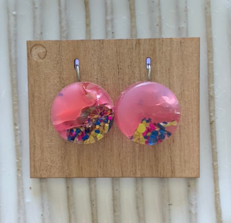 Recycled Acrylic Small Pink Disco Discs