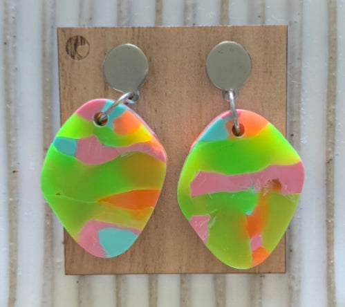 Recycled Acrylic Green Mix Dangle