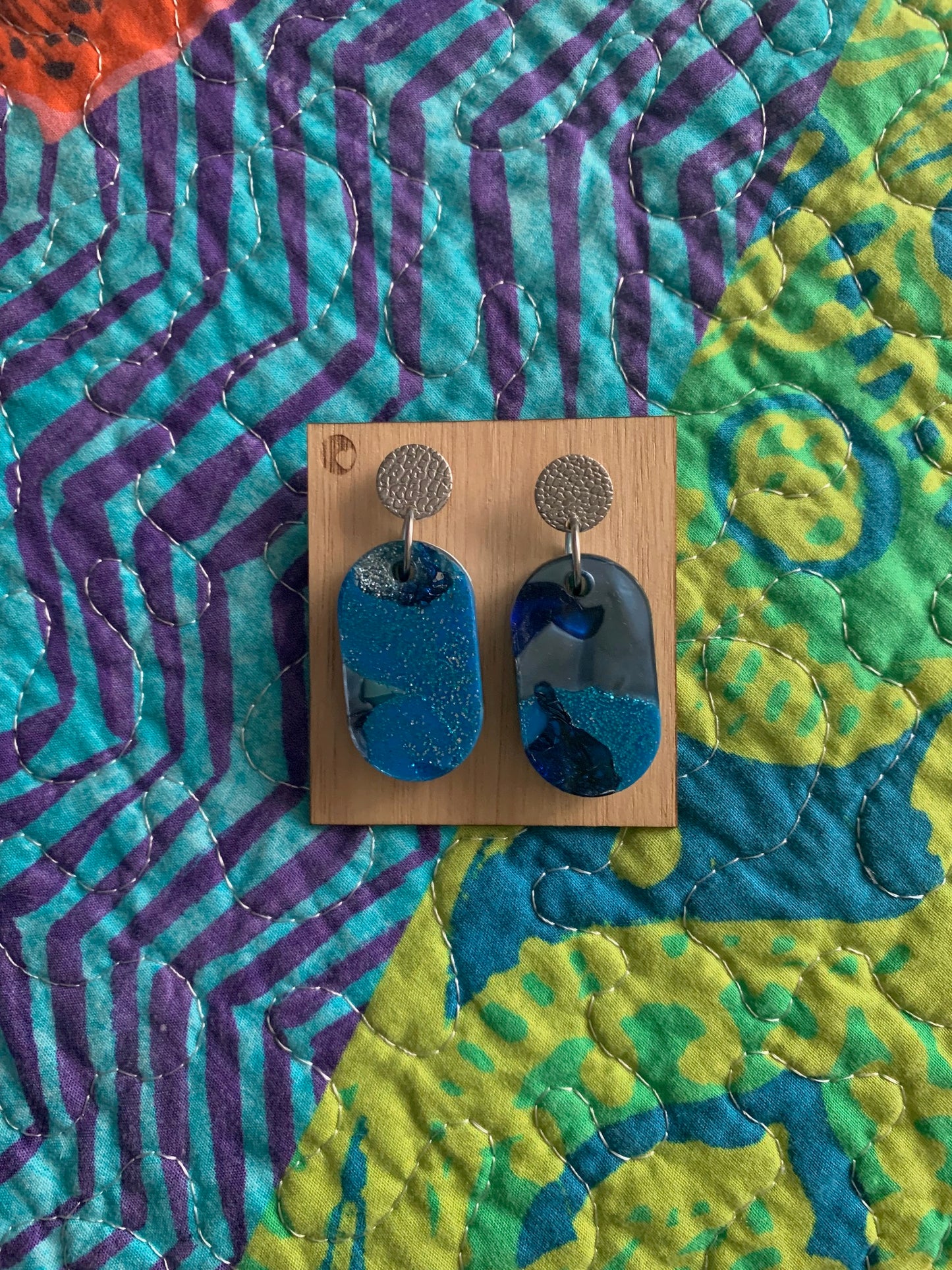 Recycled Acrylic Blue Oval Drop