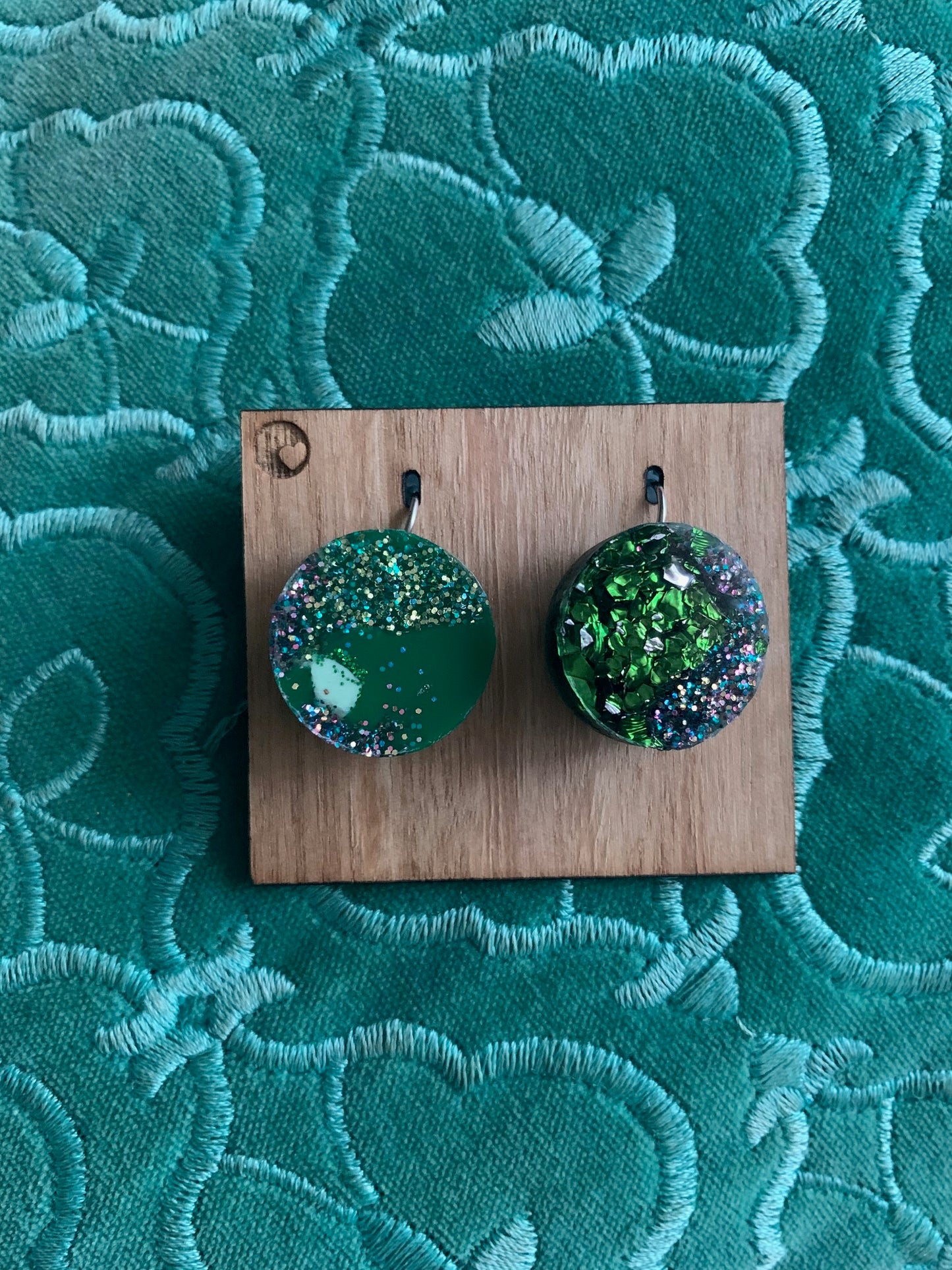 Recycled Acrylic Small Blue Green Discs