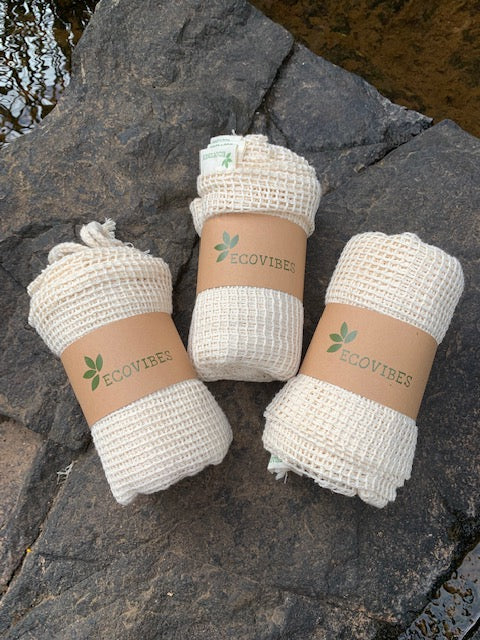 Certified Organic Cotton Mesh Produce Bags Pack of 3