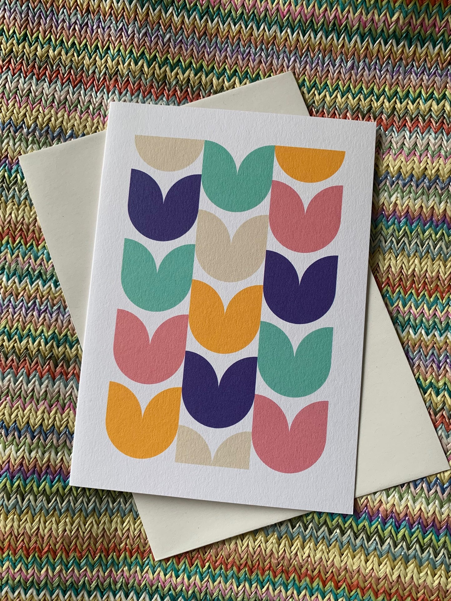 Geometric Tulips Greeting Card
