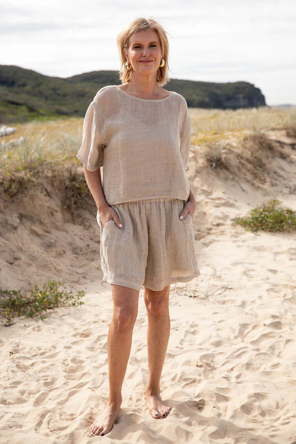 Eadie Lifestyle Tallows Linen Shorts Natural