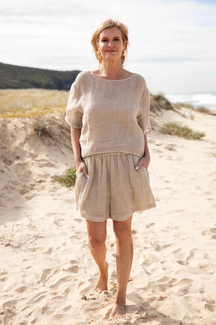 Eadie Lifestyle Tallows Linen Shorts Natural