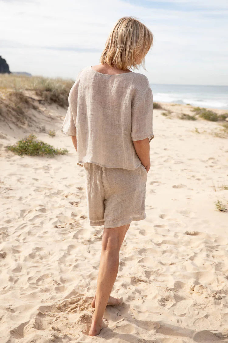 Eadie Lifestyle Tallows Linen Shorts Natural