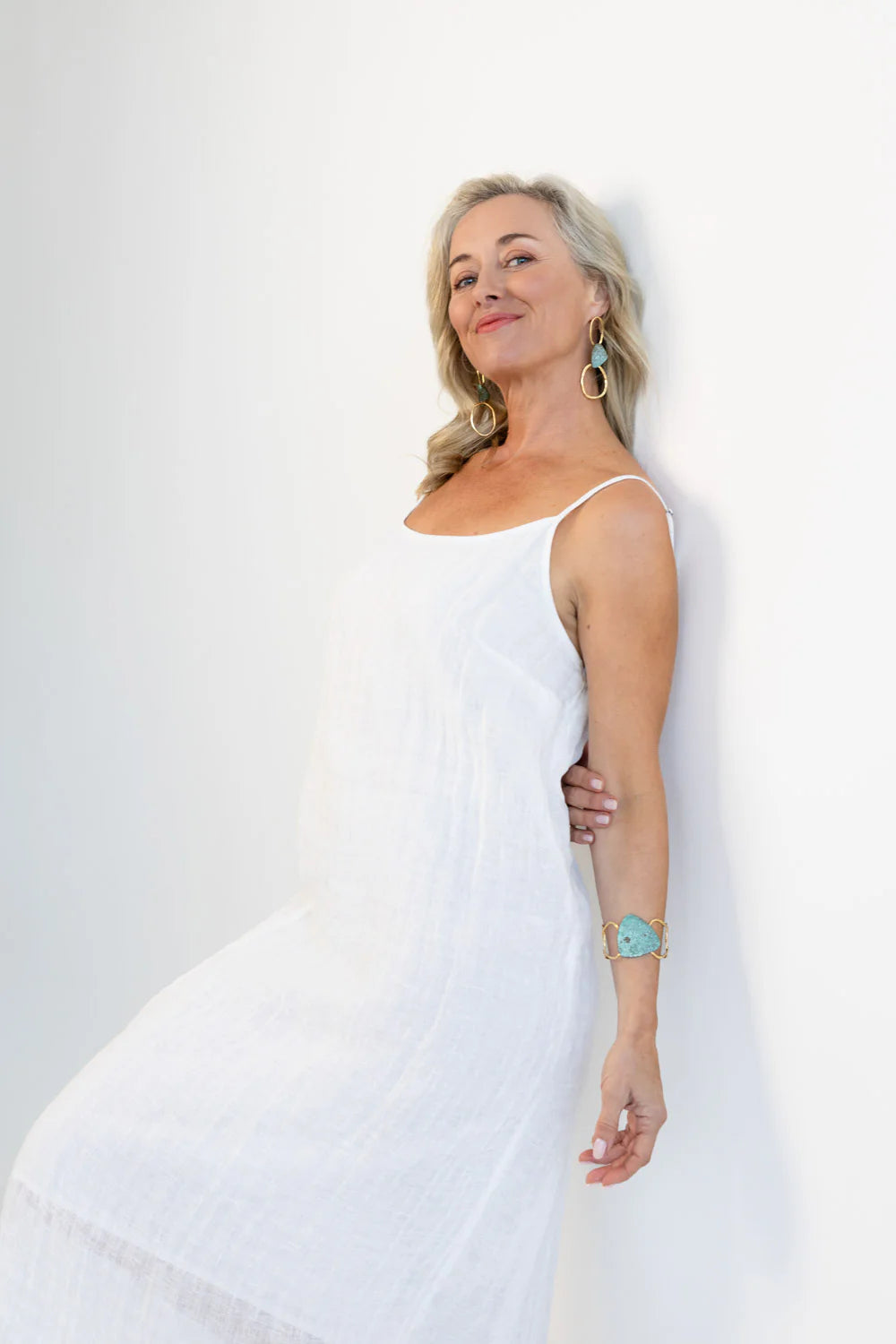 Eadie Lifestyle Luxe Linen Midi Off White