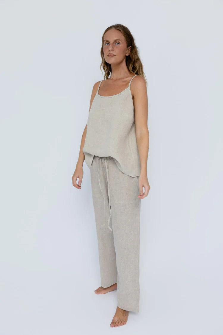 Fundamental Wide Leg Linen Pant Natural