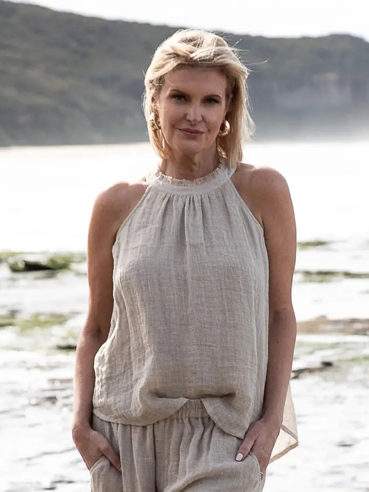 Eadie Lifestyle Natural Linen Top
