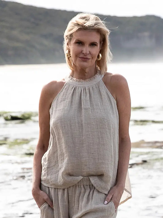 Eadie Lifestyle Natural Linen Top