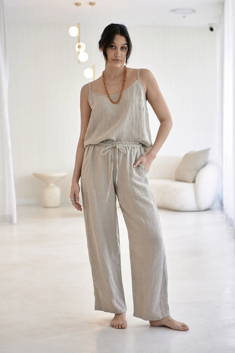 Fundamental Wide Leg Linen Pant Natural