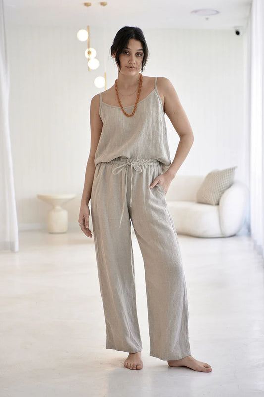 Fundamental Wide Leg Linen Pant Natural