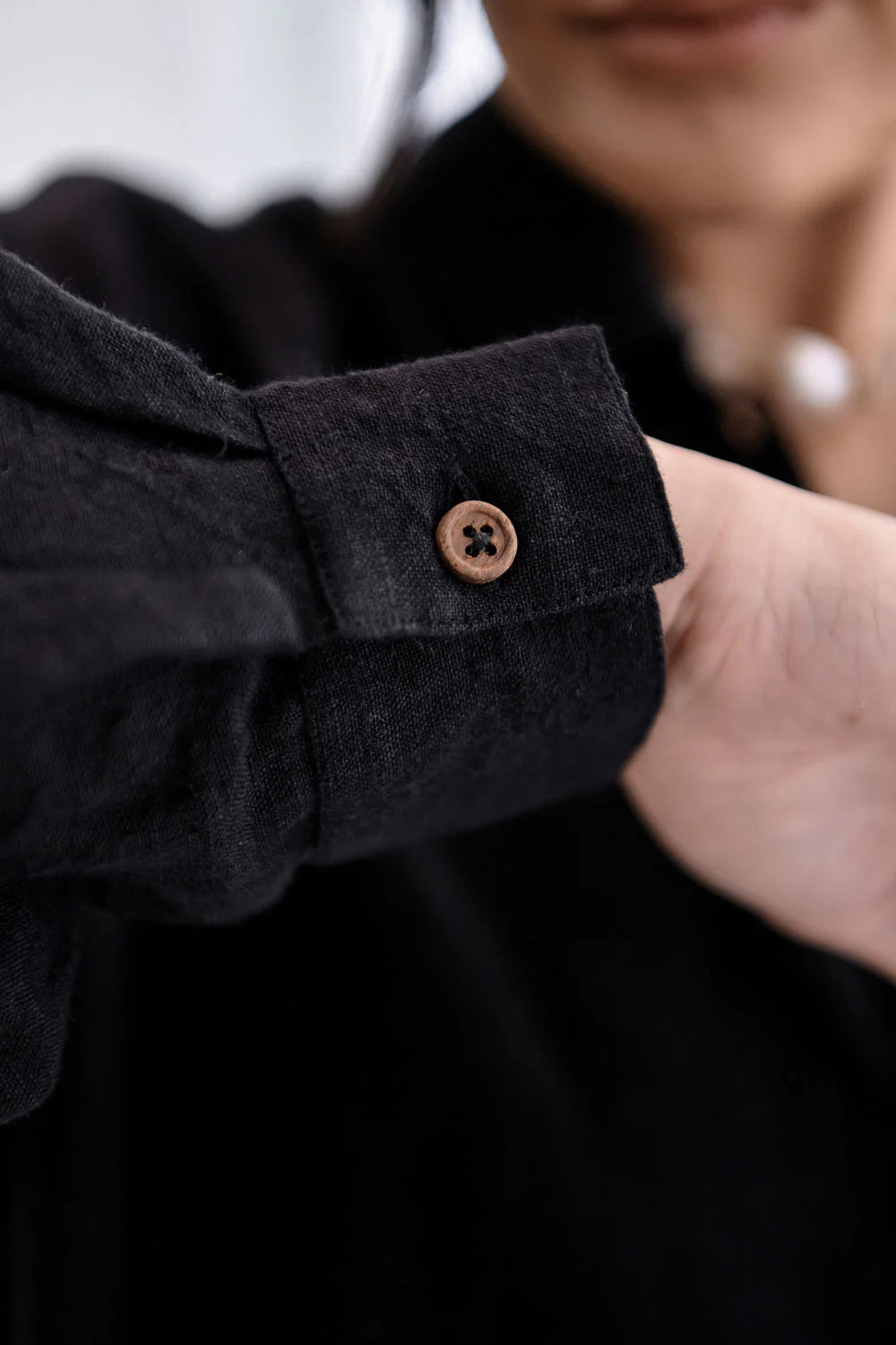 Fundamental Linen Shift Dress Black