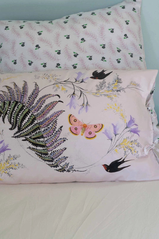 Lazybones Fernly pillowcase set with ties