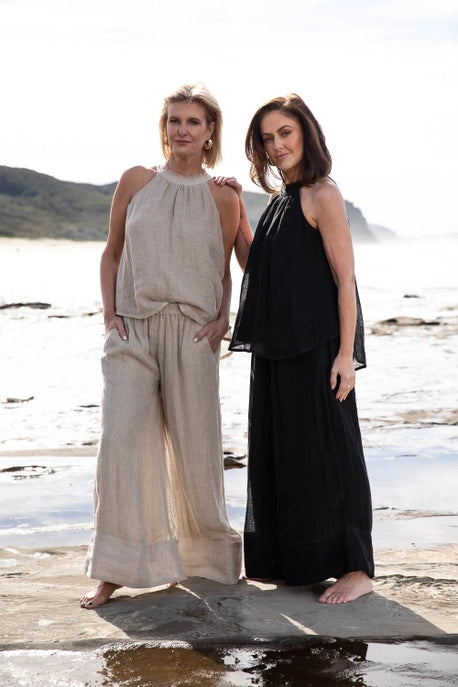 .Eadie Lifestyle Arana Natural Linen Wide Leg Pant