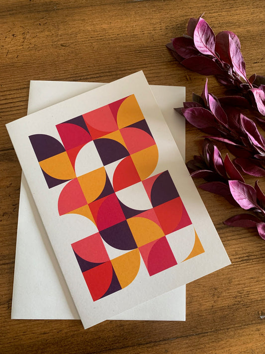 Geometric Sunset Greeting Card